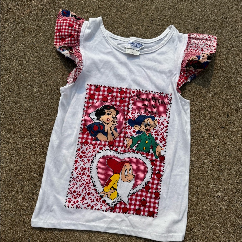Disney Snow White Short Sleeve Tee/Dress with Gingham Accents
